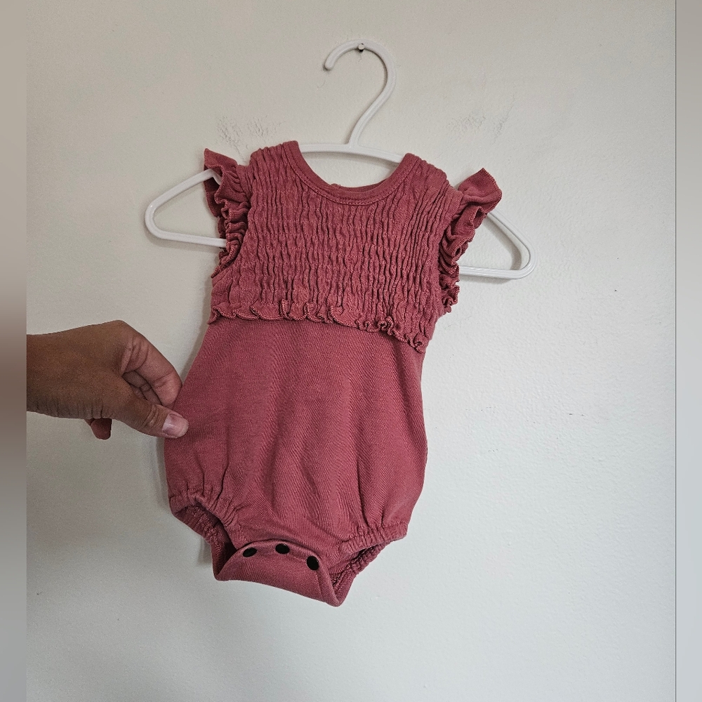 L'oved Baby Pink Ruffled Baby Onesie